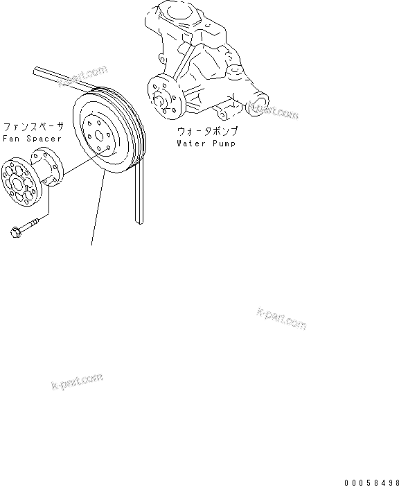 Komatsu parts book diagram for SAA4D95LE-5A S/N 500001-UP: COOLING FAN DRIVE PULLEY