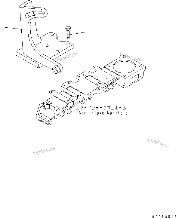 Komatsu parts book diagram for SAA4D95LE-5A S/N 500001-UP: AIR COMPRESSOR BRACKET