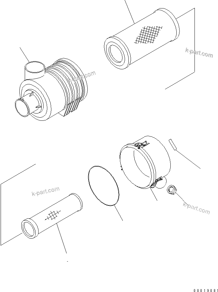 Komatsu parts book diagram for SAA4D95LE-5A S/N 500001-UP: AIR CLEANER