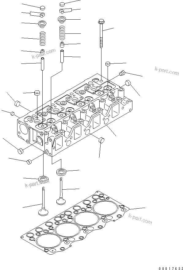 Komatsu parts book diagram for SAA4D95LE-5L-W S/N 500001-UP: CYLINDER HEAD