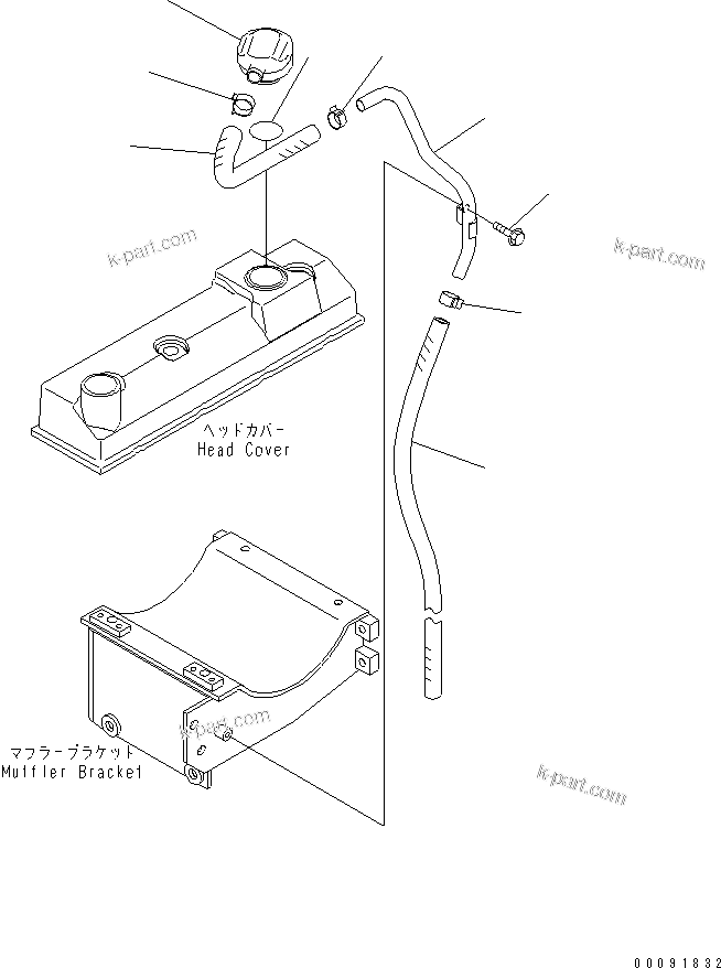 Komatsu parts book diagram for SAA4D95LE-5L-W S/N 500001-UP: BREATHER(#511213-)