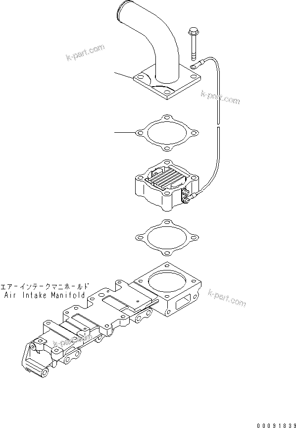Komatsu parts book diagram for SAA4D95LE-5L-W S/N 500001-UP: AIR INTAKE CONNECTOR(#511213-)