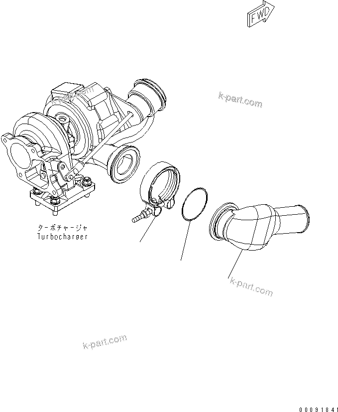 Komatsu parts book diagram for SAA4D95LE-5L-W S/N 500001-UP: AIR TRANSFER CONNECTION(#511213-)