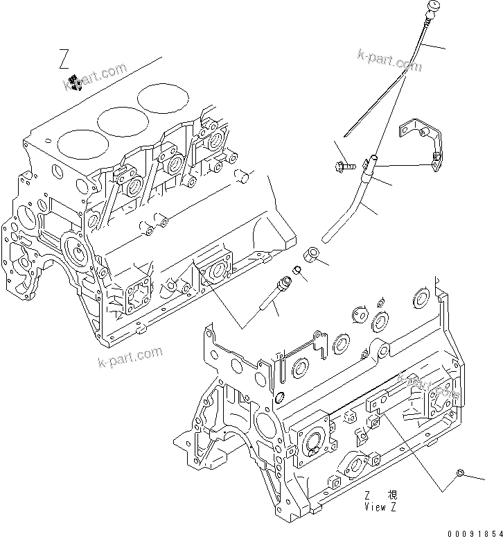 Komatsu parts book diagram for SAA4D95LE-5L-W S/N 500001-UP: OIL LEVEL GAUGE(#511213-)