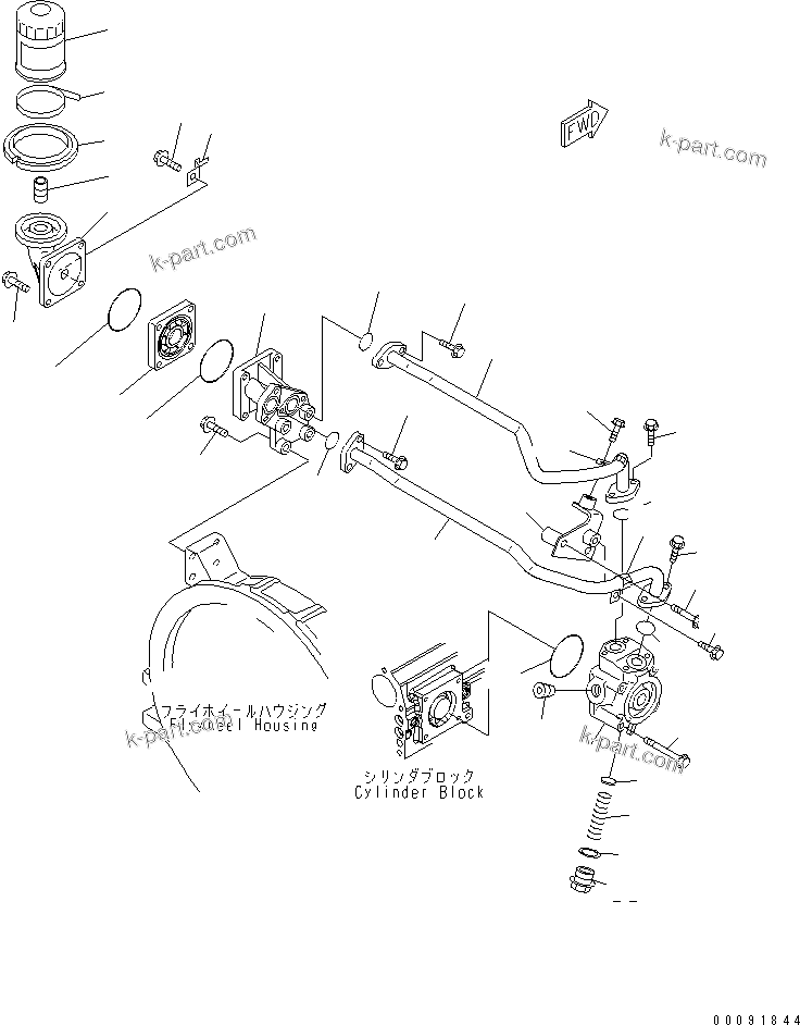Komatsu parts book diagram for SAA4D95LE-5L-W S/N 500001-UP: OIL FILTER(#511213-)
