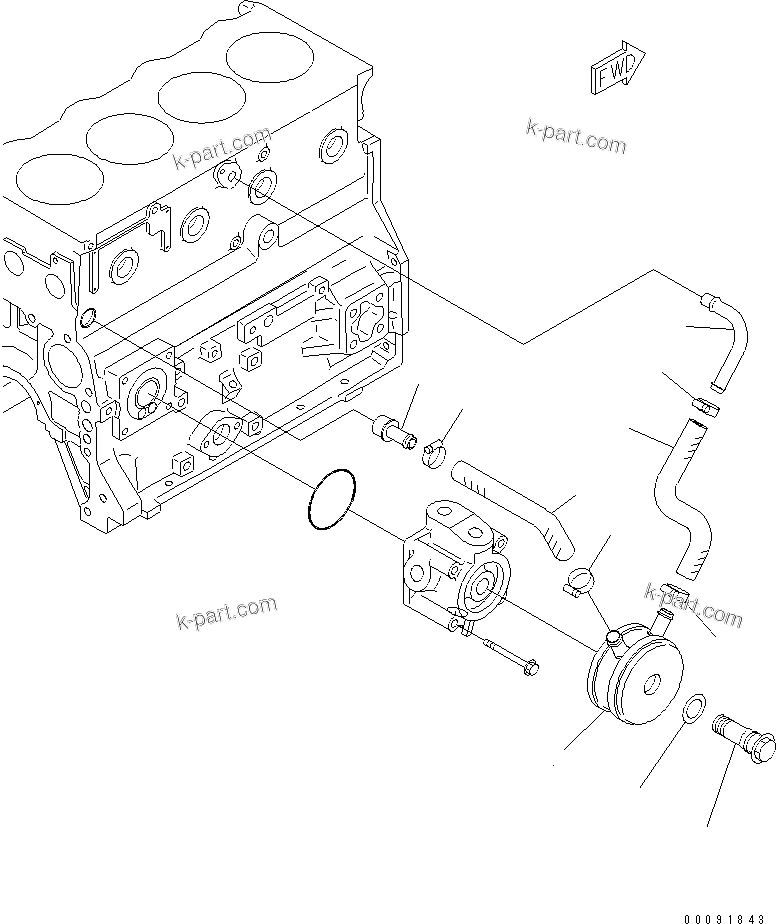 Komatsu parts book diagram for SAA4D95LE-5L-W S/N 500001-UP: OIL COOLER(#511213-)
