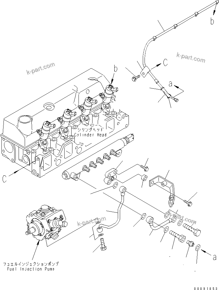 Komatsu parts book diagram for SAA4D95LE-5L-W S/N 500001-UP: FUEL INJECTION PIPING(#511213-)