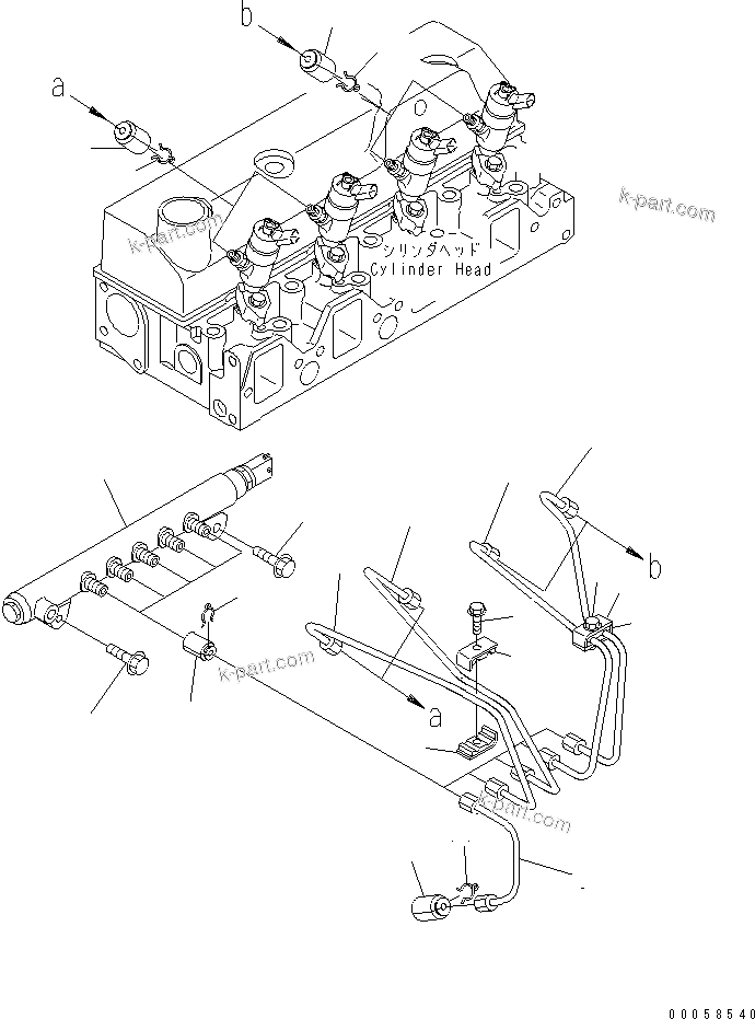 Komatsu parts book diagram for SAA4D95LE-5L-W S/N 500001-UP: COMMON RAIL