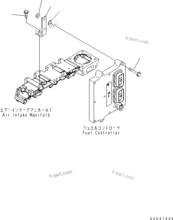 Komatsu parts book diagram for SAA4D95LE-5L-W S/N 500001-UP: FUEL CONTROLLER (BRACKET)(#511213-)