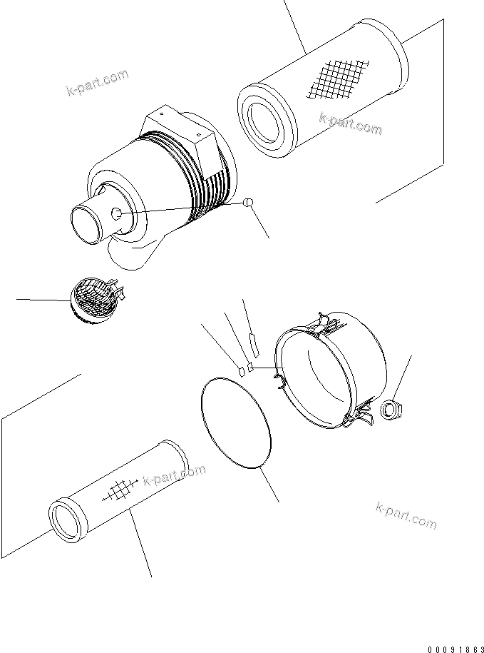 Komatsu parts book diagram for SAA4D95LE-5L-W S/N 500001-UP: AIR CLEANER(#511213-)