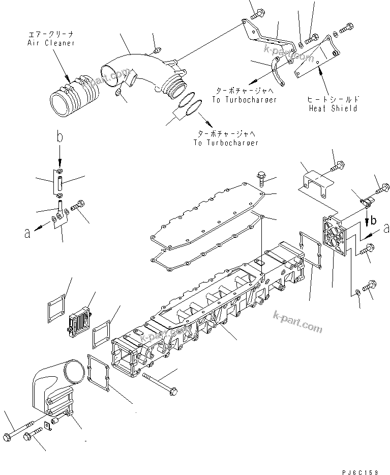Komatsu parts book diagram for SAA6D140E-3B-8 S/N 110003-UP: AIR INTAKE MANIFOLD(#110014-)