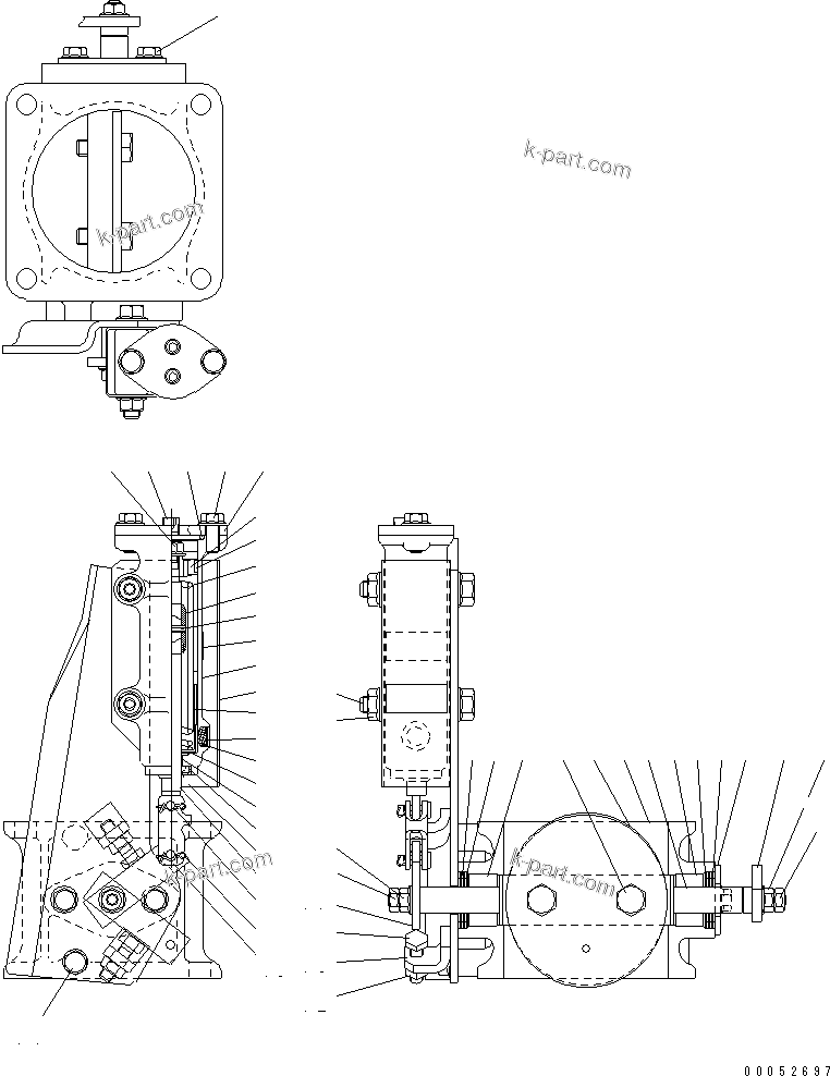 Komatsu parts book diagram for SAA6D140E-3B-8 S/N 110003-UP: EXHAUST BRAKE (INNER PARTS)(#111083-)