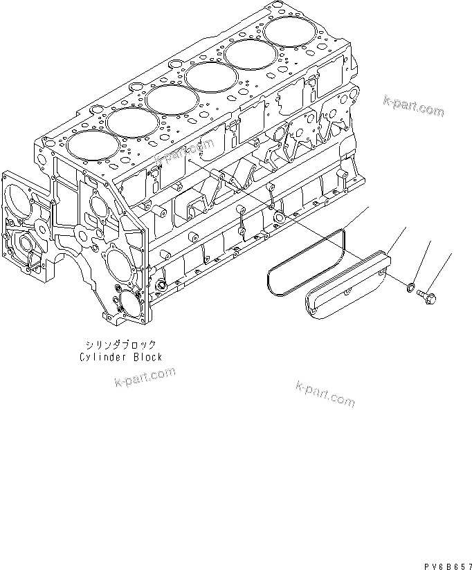Komatsu parts book diagram for SAA6D140E-3B-8 S/N 110003-UP: CAMFOLLOWER COVER(#110001-)