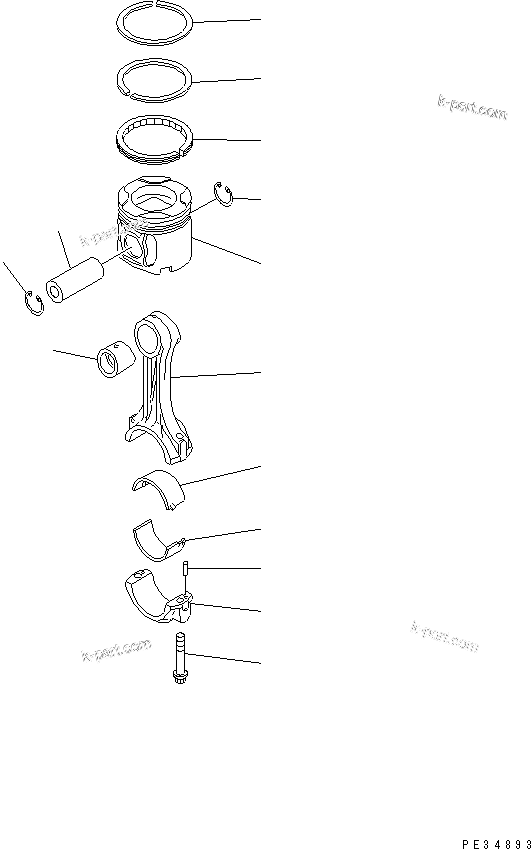 Komatsu parts book diagram for SAA6D140E-3B-8 S/N 110003-UP: PISTON(#110001-)