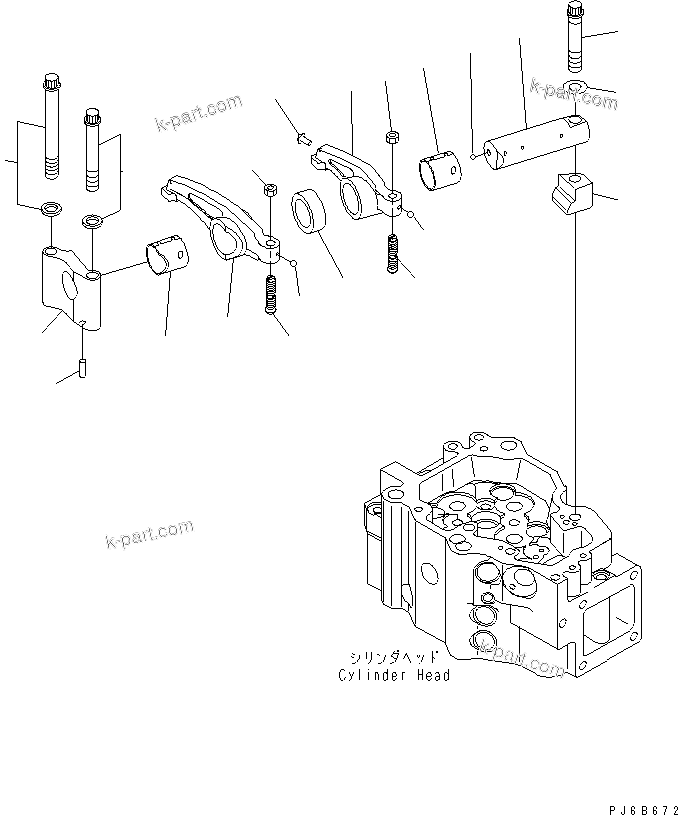Komatsu parts book diagram for SAA6D140E-3B-8 S/N 110003-UP: ROCKER ARM(#110001-)