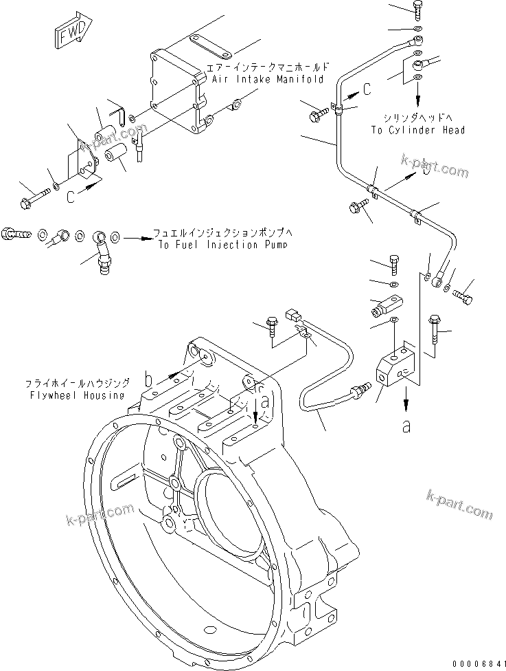 Komatsu parts book diagram for SAA6D140E-3B-8 S/N 110003-UP: FUEL RETURN(#111370-)