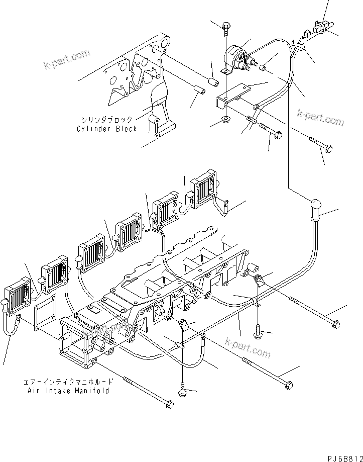 Komatsu parts book diagram for SAA6D140E-3B-8 S/N 110003-UP: WIRING (1/3) SWITCH AND HEATER(#110014-)