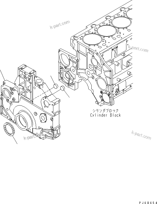 Komatsu parts book diagram for SAA6D140E-3D-8 S/N 110003-UP (Rear Engine): FRONT COVER (FRONT POWER TAKE OFF SPEC.)(#110001-)