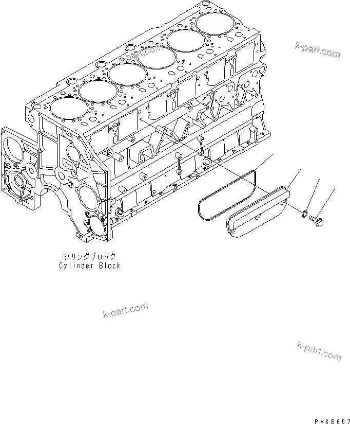 Komatsu parts book diagram for SAA6D140E-3D-8 S/N 110003-UP (Rear Engine): CAMFOLLOWER COVER(#110001-)