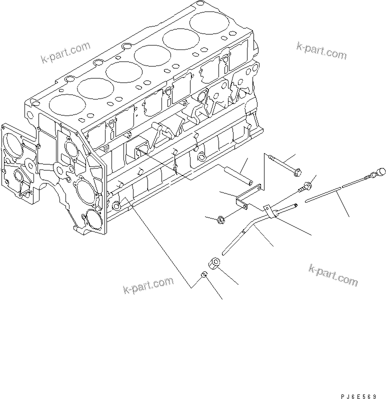 Komatsu parts book diagram for SAA6D140E-3D-8 S/N 110003-UP (Rear Engine): OIL LEVEL GAUGE (COLD TERRAIN SPEC.)(#110947-)