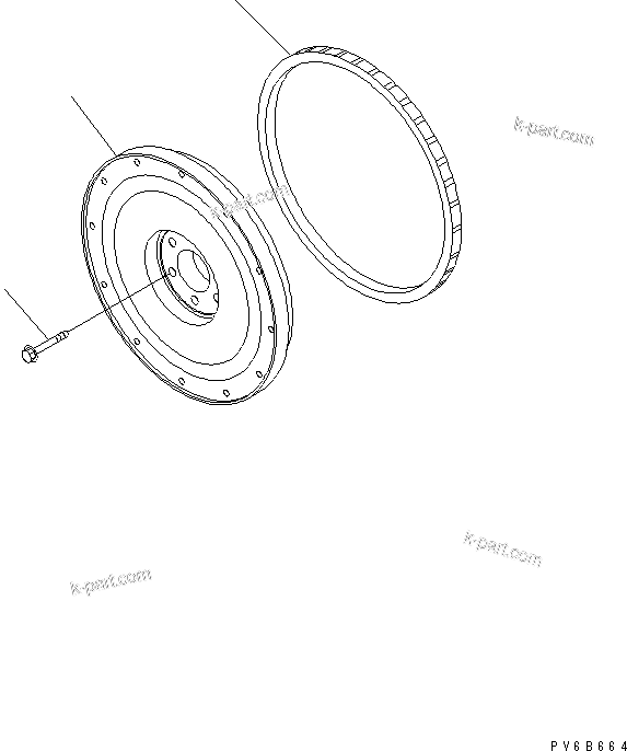 Komatsu parts book diagram for SAA6D140E-3D-8 S/N 110003-UP (Rear Engine): FLYWHEEL(#110001-)