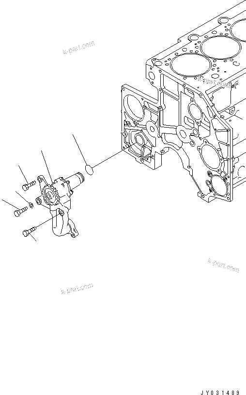 Komatsu parts book diagram for SAA6D140E-3D-8 S/N 110003-UP (Rear Engine): OIL PUMP(#117004-118545)