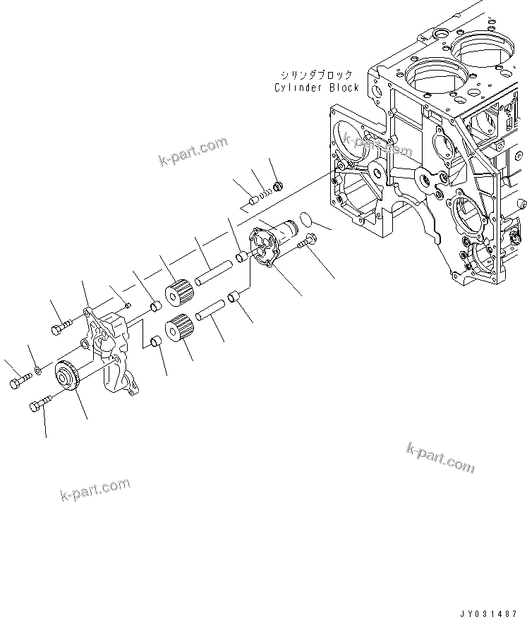 Komatsu parts book diagram for SAA6D140E-3D-8 S/N 110003-UP (Rear Engine): OIL PUMP(#118546-)