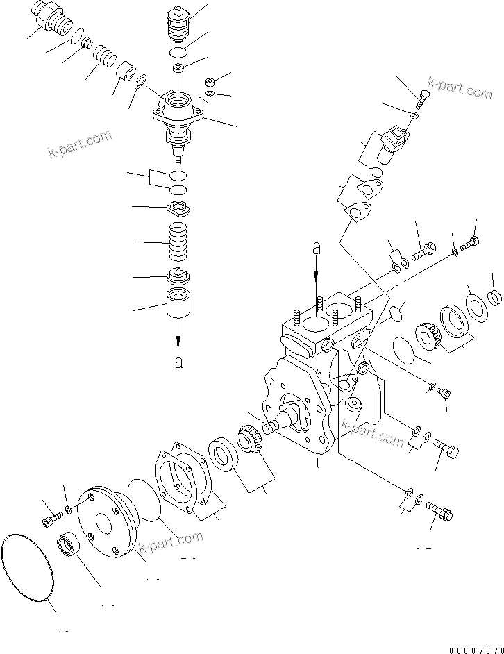Komatsu parts book diagram for SAA6D140E-3D-8 S/N 110003-UP (Rear Engine): FUEL SUPPLY PUMP (PUMP) (LOW-VISCOSITY FUEL SPEC.) (REGULATION OF EPA AND EU 2ND) (INNER PARTS)(#111630-)