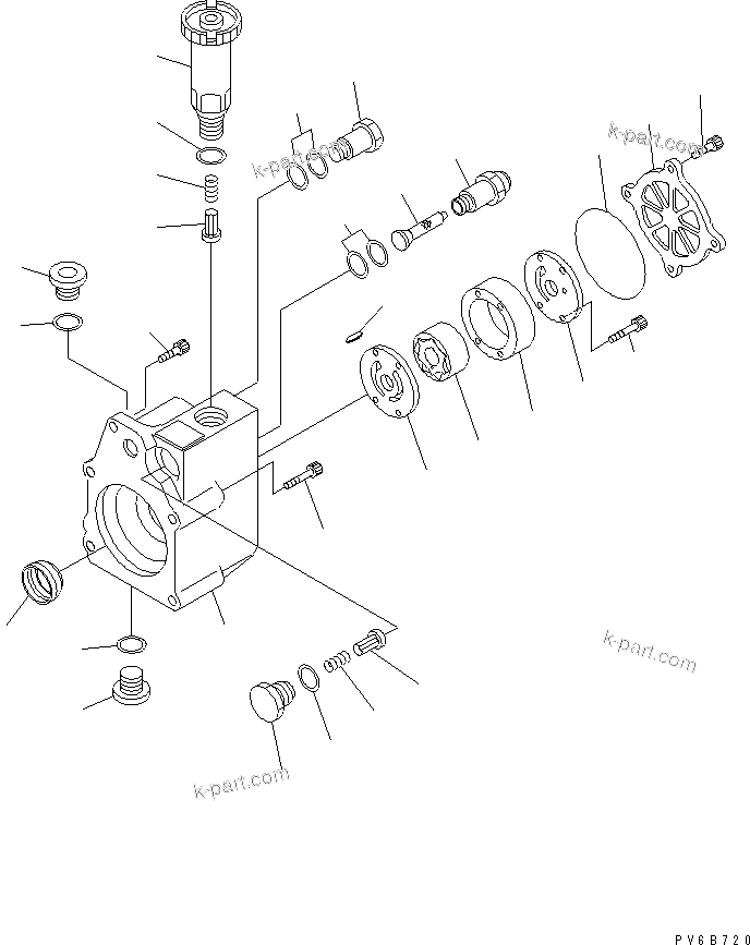 Komatsu parts book diagram for SAA6D140E-3D-8 S/N 110003-UP (Rear Engine): FUEL SUPPLY PUMP (FEED PUMP) (INNER PARTS)