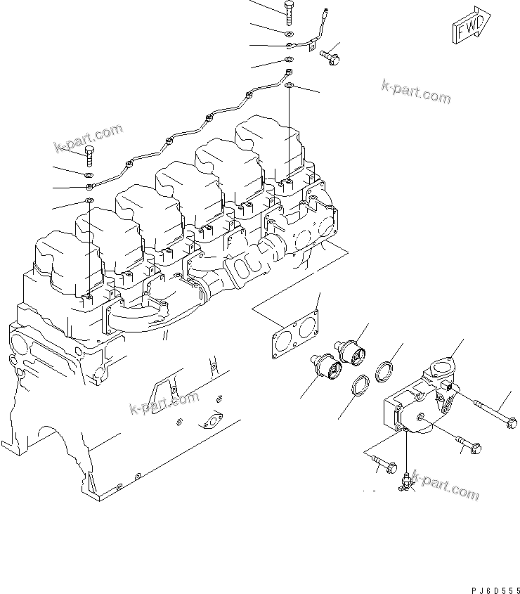 Komatsu parts book diagram for SAA6D140E-3D-8 S/N 110003-UP (Rear Engine): AIR VENT AND WATER TEMPERATURE SENSOR (COLD TERRAIN SPEC.)(#110947-)