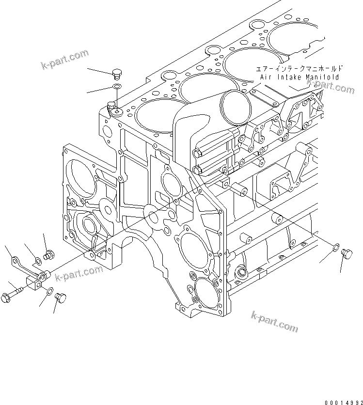 Komatsu parts book diagram for SAA6D140E-3D-8 S/N 110003-UP (Rear Engine): WATER LINE PLUG (WITHOUT CORROSION RESISTOR)(#112318-)