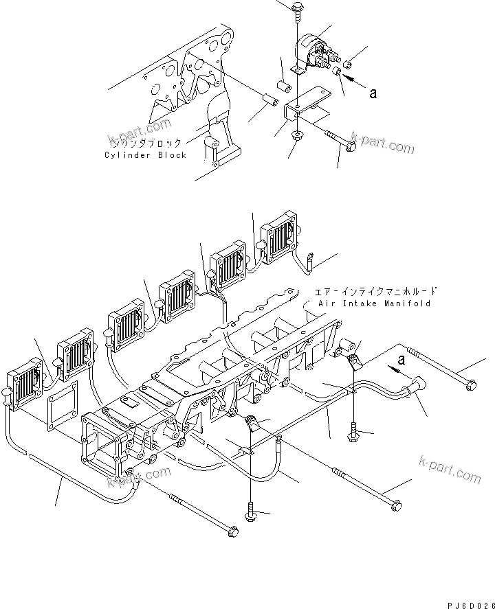 Komatsu parts book diagram for SAA6D140E-3D-8 S/N 110003-UP (Rear Engine): WIRING (1/3) SWITCH AND HEATER(#110134-)