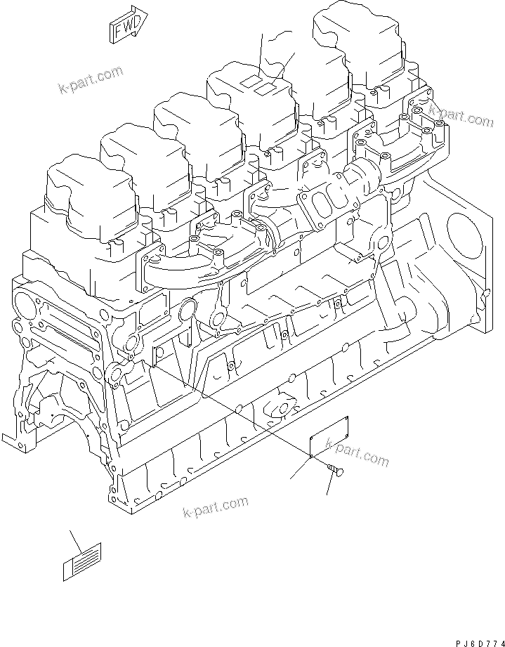 Komatsu parts book diagram for SAA6D140E-3D-8 S/N 110003-UP (Rear Engine): NAME PLATE AND CAUTION PLATE (ENGLISH)(#110001-)
