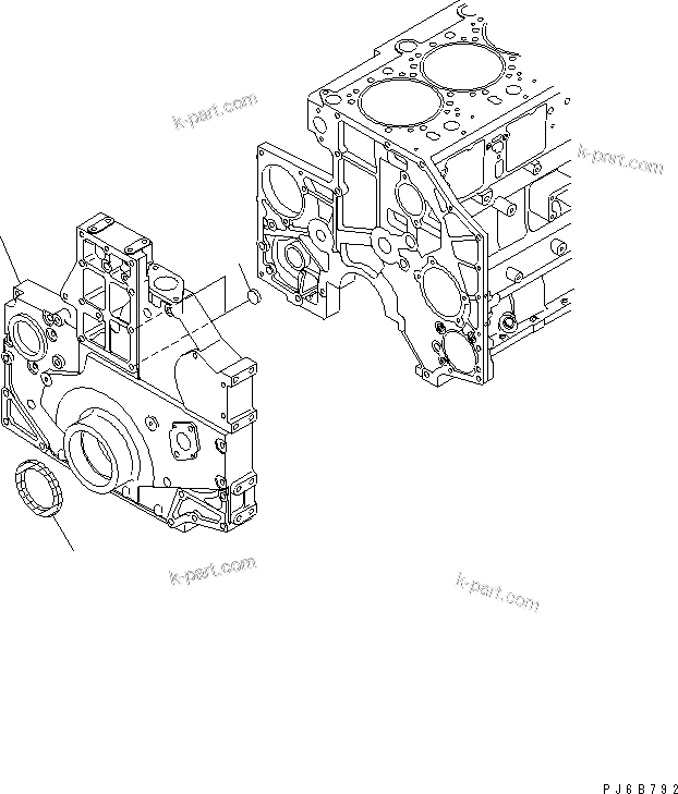 Komatsu parts book diagram for SAA6D140E-3J-1 S/N 111534-UP: FRONT COVER(#110014-)