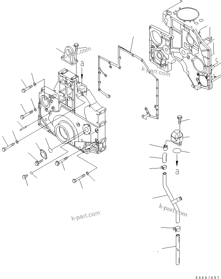 Komatsu parts book diagram for SAA6D140E-3J-1 S/N 111534-UP: FRONT COVER MOUNTING AND BREATHER (EXTREME COLD TERRAIN SPEC.)
