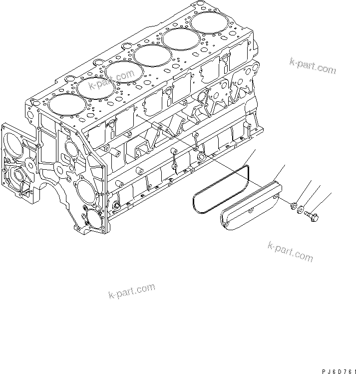 Komatsu parts book diagram for SAA6D140E-3J-1 S/N 111534-UP: CAMFOLLOWER COVER (EXTREME COLD TERRAIN SPEC.)