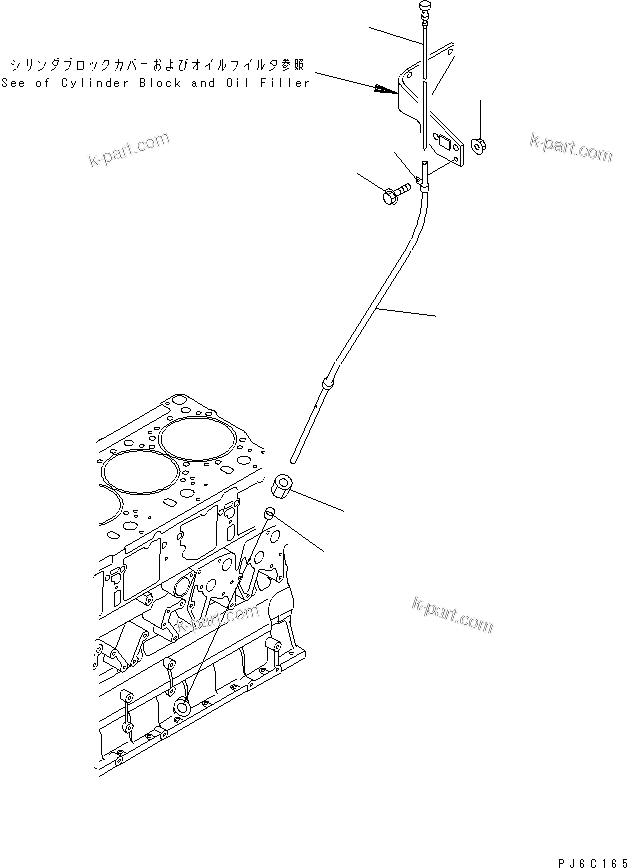 Komatsu parts book diagram for SAA6D140E-3J-1 S/N 111534-UP: OIL LEVEL GAUGE