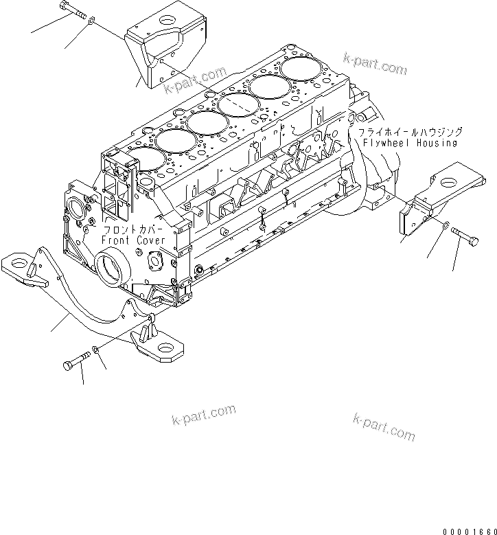 Komatsu parts book diagram for SAA6D140E-3J-1 S/N 111534-UP: ENGINE MOUNTING (EXTREME COLD TERRAIN SPEC.)
