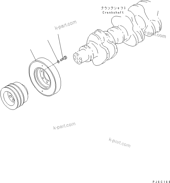 Komatsu parts book diagram for SAA6D140E-3J-1 S/N 111534-UP: VIBRATION DAMPER(#110014-)