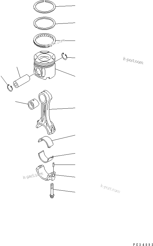 Komatsu parts book diagram for SAA6D140E-3J-1 S/N 111534-UP: PISTON(#110001-)