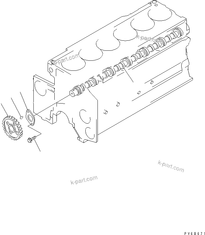 Komatsu parts book diagram for SAA6D140E-3J-1 S/N 111534-UP: CAMSHAFT(#110001-)