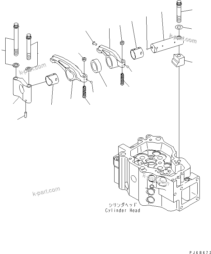 Komatsu parts book diagram for SAA6D140E-3J-1 S/N 111534-UP: ROCKER ARM(#110001-)