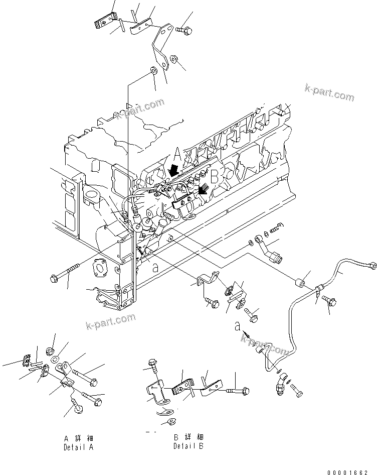 Komatsu parts book diagram for SAA6D140E-3J-1 S/N 111534-UP: FUEL PUMP SUPPLY AND RETURN PIPING (EXTREME COLD TERRAIN SPEC.)