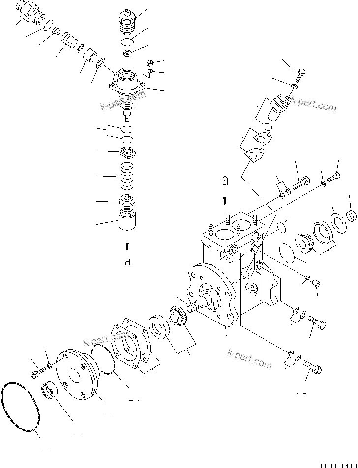 Komatsu parts book diagram for SAA6D140E-3J-1 S/N 111534-UP: FUEL SUPPLY PUMP (PUMP) (INNER PARTS)