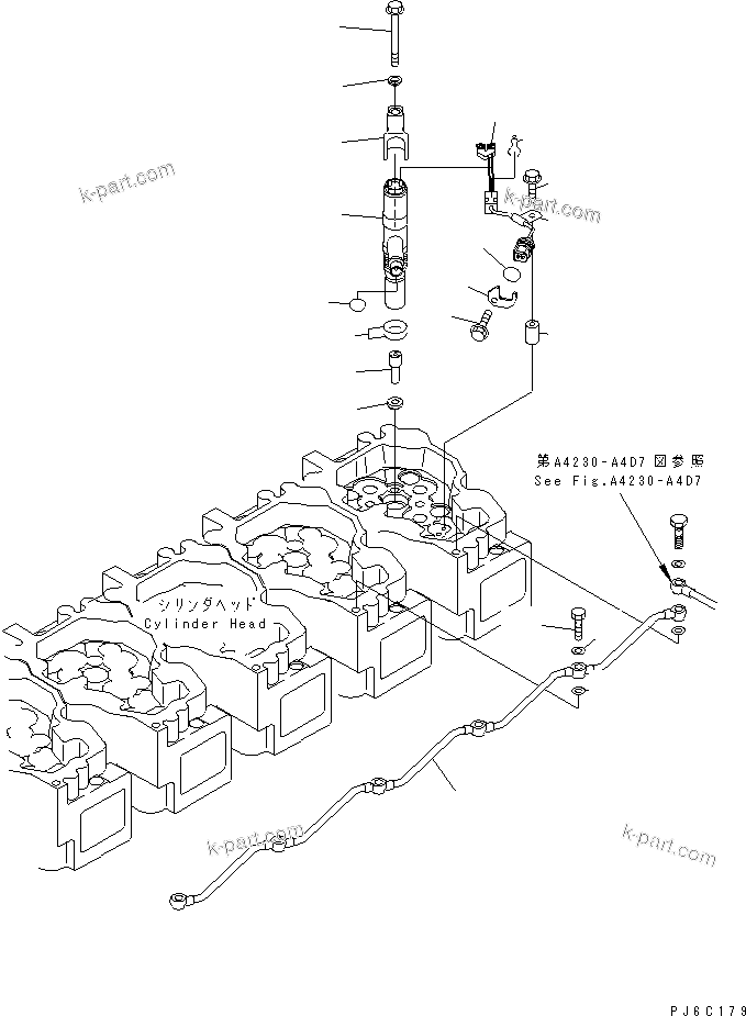 Komatsu parts book diagram for SAA6D140E-3J-1 S/N 111534-UP: FUEL INJECTOR(#110001-)