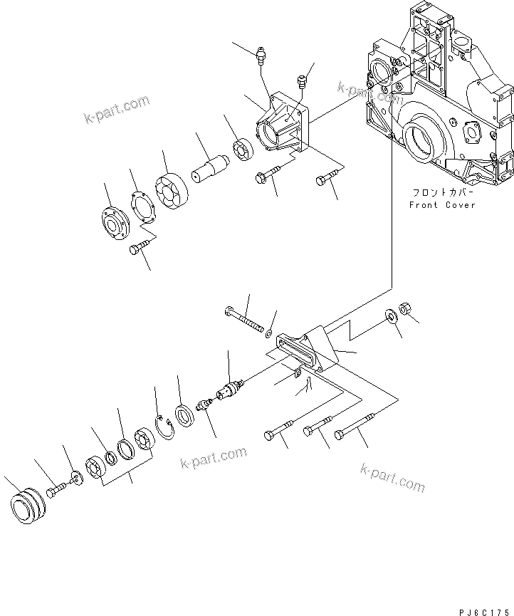 Komatsu parts book diagram for SAA6D140E-3J-1 S/N 111534-UP: FAN DRIVE (EXTREME COLD TERRAIN SPEC.)