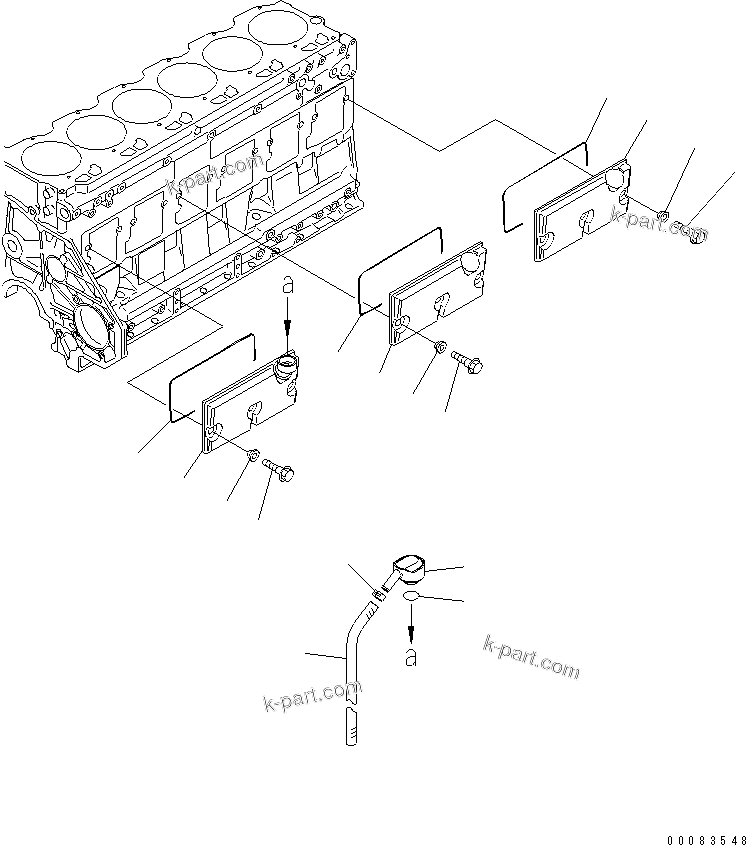 Komatsu parts book diagram for SAA6D125E-2B-8 S/N 60721-UP: CAMFOLLOWER COVER(#95269-)