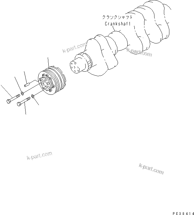 Komatsu parts book diagram for SAA6D125E-2B-8 S/N 60721-UP: CRANK PULLEY
