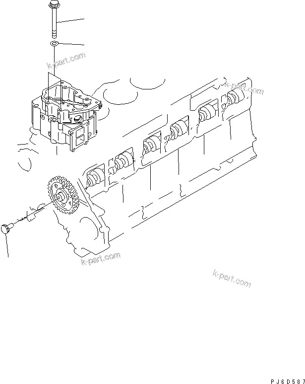 Komatsu parts book diagram for SAA6D125E-2B-8 S/N 60721-UP: TACHOMETER GEAR(#65905-)