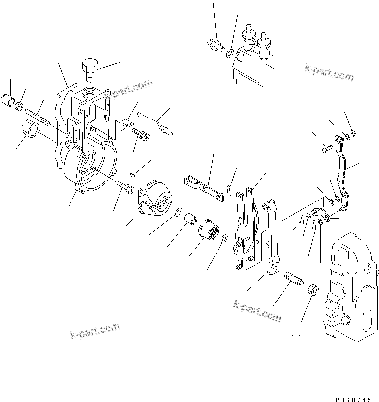 Komatsu parts book diagram for SAA6D125E-2B-8 S/N 60721-UP: FUEL INJECTION PUMP (GOVERNOR) (1/2) (INNER PARTS)(#210001-)